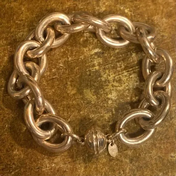 Bronze Milor Italy Linked Rose Gold Bracelet Magnetic Closure 8 Inches - Picture 2 of 10